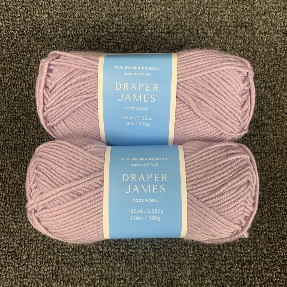 Lot Of 2 Draper James Cozy Wool, Orchid Bloom, Merino Wool And Acrylic Yarn New